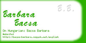 barbara bacsa business card